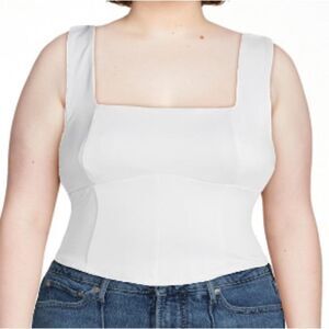 Madden NYC New Women's White Double Layer Corset Top Size XL Extra Large Casual